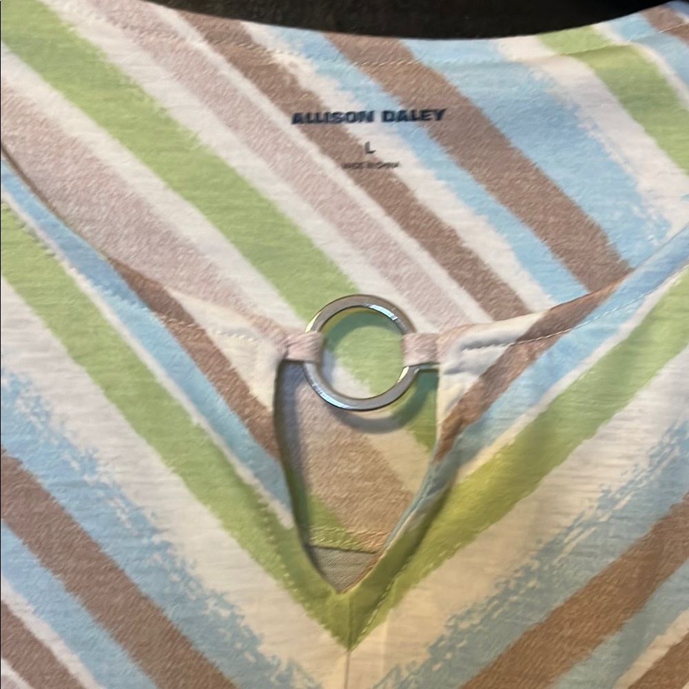 Allison Daley Green and Blue Long Sleeve Tee - Picture 5 of 8